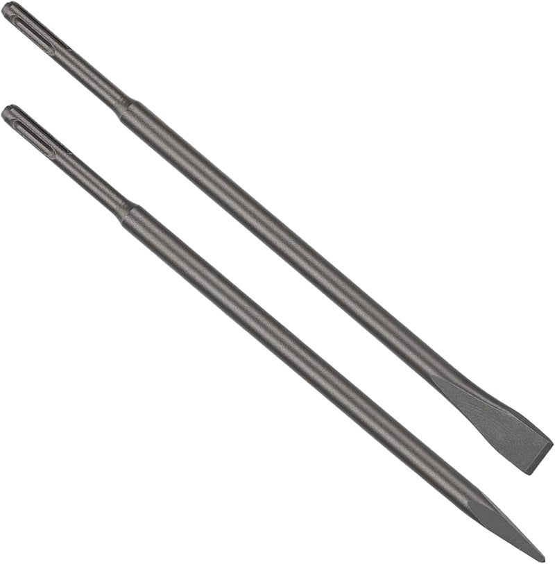 Phyxlyn 24-Inch SDS Plus Set, 3/4 Inch Flat Chisel and Point Chisel, Ideal for Concrete Demolition, Tile Removal Tool for SDS Plus Hammer Drill Attachment - Image 1